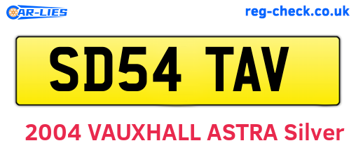 SD54TAV are the vehicle registration plates.