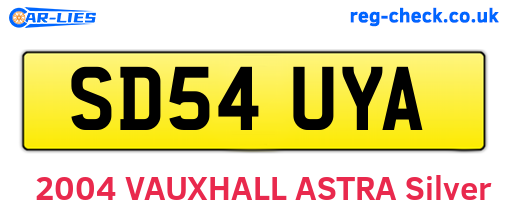SD54UYA are the vehicle registration plates.