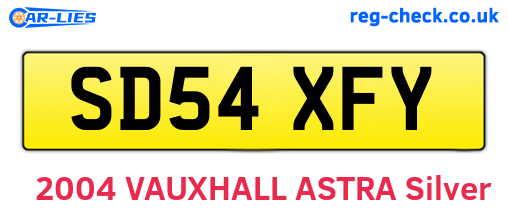 SD54XFY are the vehicle registration plates.