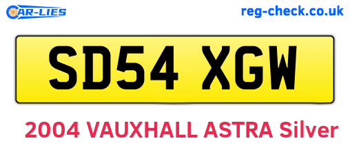 SD54XGW are the vehicle registration plates.