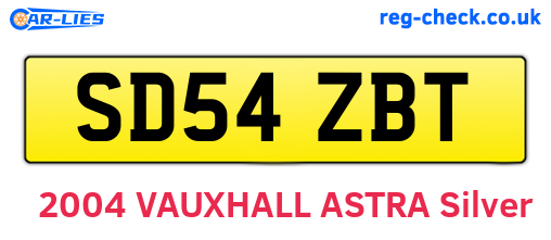 SD54ZBT are the vehicle registration plates.