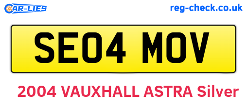 SE04MOV are the vehicle registration plates.