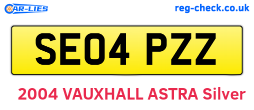 SE04PZZ are the vehicle registration plates.