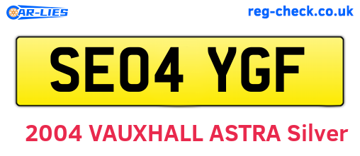 SE04YGF are the vehicle registration plates.