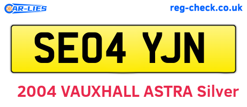 SE04YJN are the vehicle registration plates.