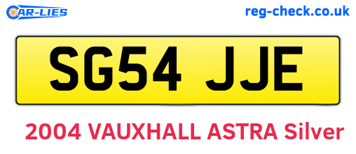 SG54JJE are the vehicle registration plates.