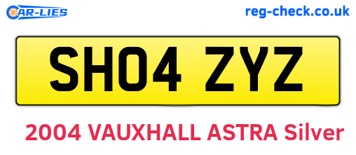 SH04ZYZ are the vehicle registration plates.