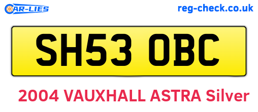 SH53OBC are the vehicle registration plates.
