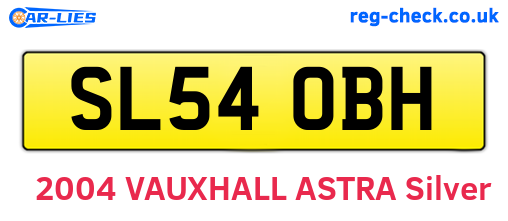SL54OBH are the vehicle registration plates.