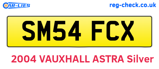 SM54FCX are the vehicle registration plates.