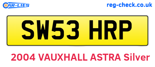 SW53HRP are the vehicle registration plates.