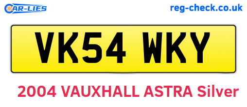 VK54WKY are the vehicle registration plates.