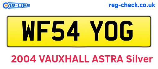 WF54YOG are the vehicle registration plates.