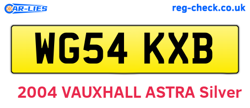 WG54KXB are the vehicle registration plates.