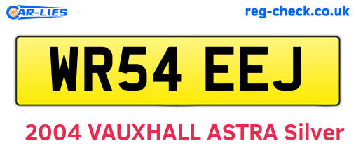 WR54EEJ are the vehicle registration plates.