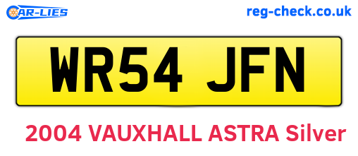 WR54JFN are the vehicle registration plates.