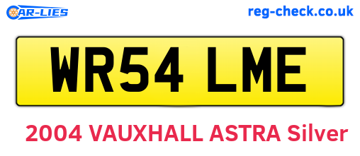WR54LME are the vehicle registration plates.