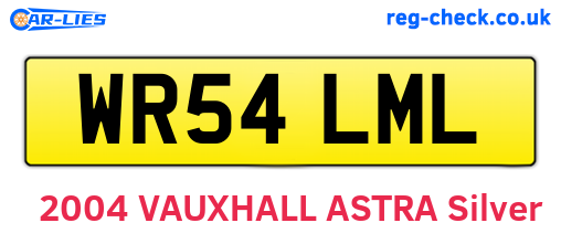 WR54LML are the vehicle registration plates.
