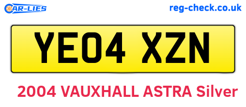 YE04XZN are the vehicle registration plates.