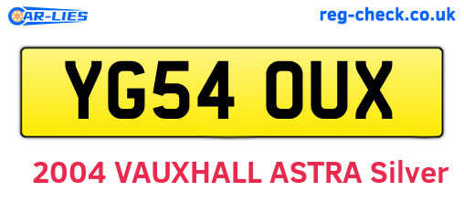 YG54OUX are the vehicle registration plates.