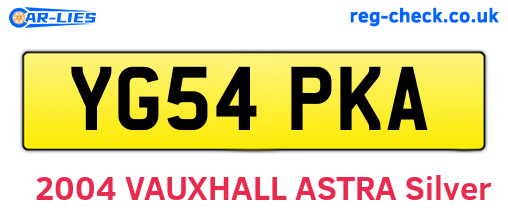 YG54PKA are the vehicle registration plates.