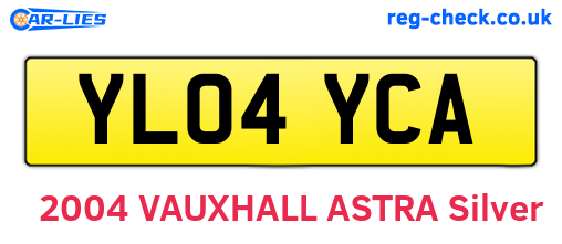YL04YCA are the vehicle registration plates.