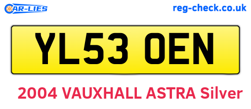 YL53OEN are the vehicle registration plates.