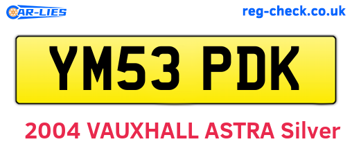 YM53PDK are the vehicle registration plates.