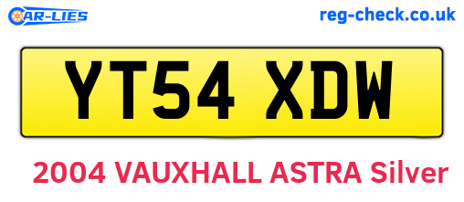 YT54XDW are the vehicle registration plates.