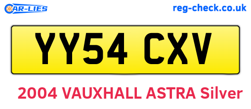 YY54CXV are the vehicle registration plates.