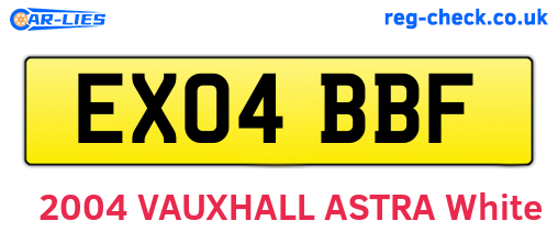 EX04BBF are the vehicle registration plates.