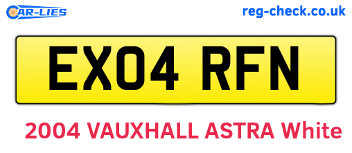 EX04RFN are the vehicle registration plates.