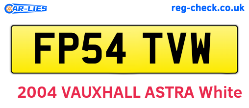 FP54TVW are the vehicle registration plates.