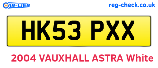 HK53PXX are the vehicle registration plates.