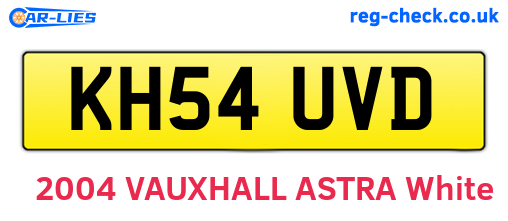 KH54UVD are the vehicle registration plates.