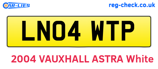 LN04WTP are the vehicle registration plates.