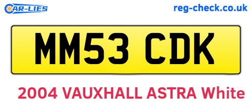 MM53CDK are the vehicle registration plates.