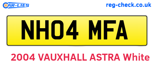 NH04MFA are the vehicle registration plates.