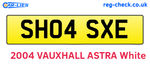 SH04SXE are the vehicle registration plates.