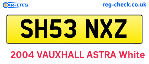 SH53NXZ are the vehicle registration plates.