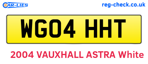WG04HHT are the vehicle registration plates.
