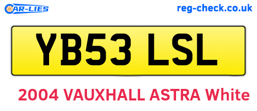 YB53LSL are the vehicle registration plates.