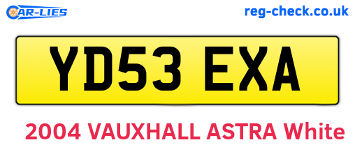 YD53EXA are the vehicle registration plates.