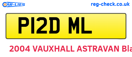 P12DML are the vehicle registration plates.
