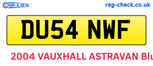 DU54NWF are the vehicle registration plates.
