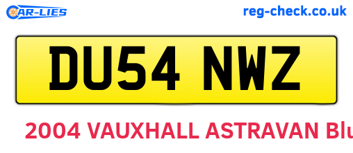 DU54NWZ are the vehicle registration plates.
