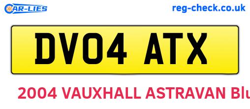 DV04ATX are the vehicle registration plates.