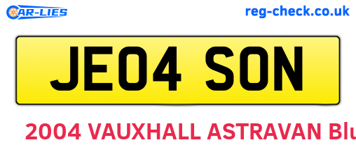 JE04SON are the vehicle registration plates.