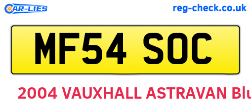 MF54SOC are the vehicle registration plates.