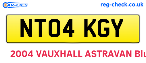 NT04KGY are the vehicle registration plates.